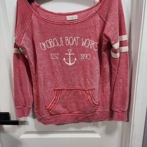 Ocean Drive Red Graphic Sweatshirt